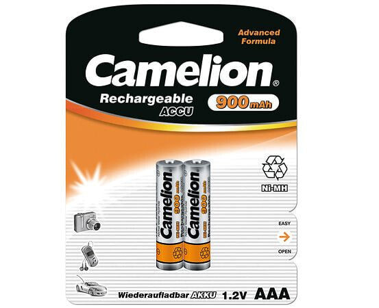 Аккумуляторы Nickel-Metal Hydride Camelion NH-AAA900-BP2 - 1.2 V - 2 шт. - 900 mAh - Оранжевый, Серебряный.