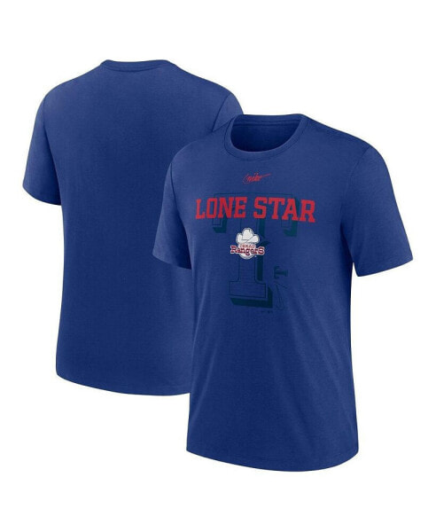 Men's Royal Texas Rangers Rewind Retro Tri-Blend T-shirt