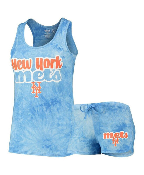 Women's Royal New York Mets Billboard Racerback Tank Top and Shorts Set