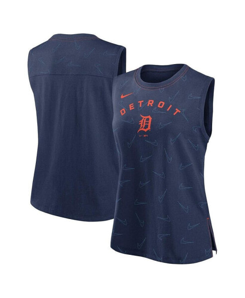 Women's Navy Detroit Tigers Muscle Play Tank Top