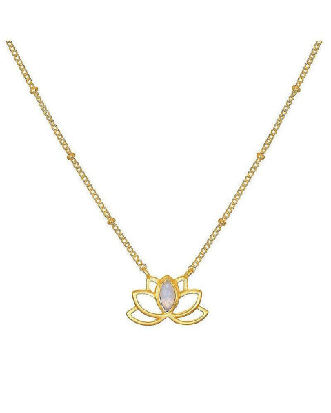 Cultivate Intuition Lotus Moonstone Necklace