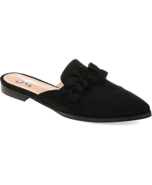 Women's Kessie Ruffle Pointed Toe Slip On Mules