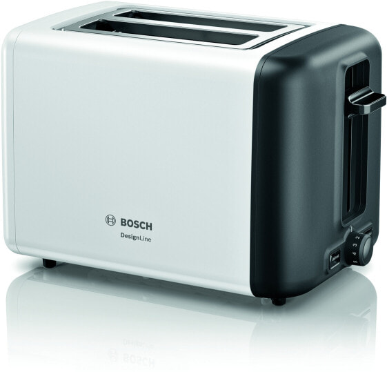 Bosch TAT3P421DE - 2 slice(s) - Black - White - Stainless steel - Buttons - Level - Rotary - CE - VDE - 970 W
