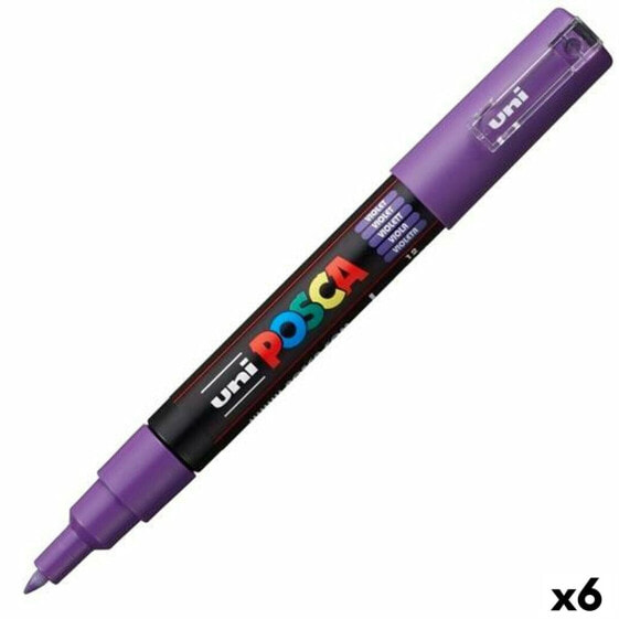 Ручки фломастерные POSCA PC-1M Фиолетовые (6 штук)