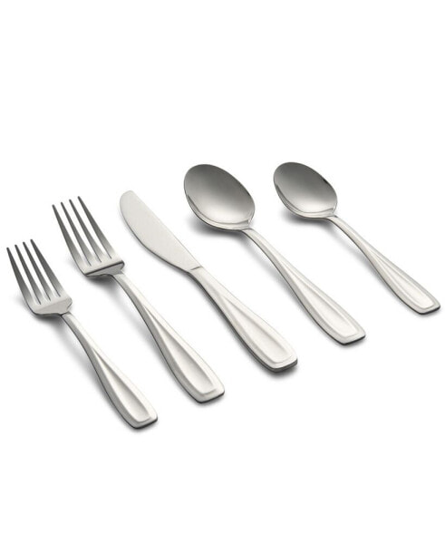 Waylen Mirror 40-Piece Flatware with Rustic Buffet, Service for 8