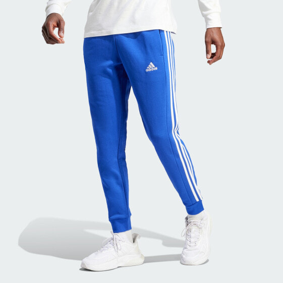 adidas men Essentials Fleece 3-Stripes Tapered Cuff Pants