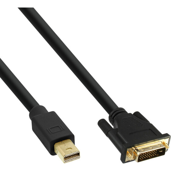 InLine Mini DisplayPort male to DVI-D 24+1 male cable - black/gold - 0.5m