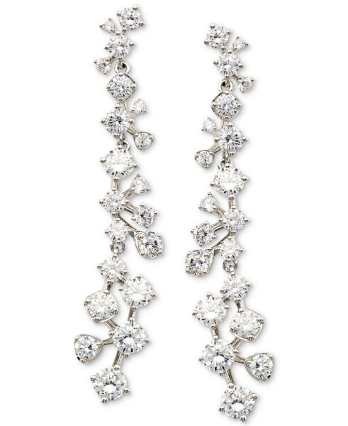 Cubic Zirconia Linear Cluster Drop Earrings, Created for Macy's