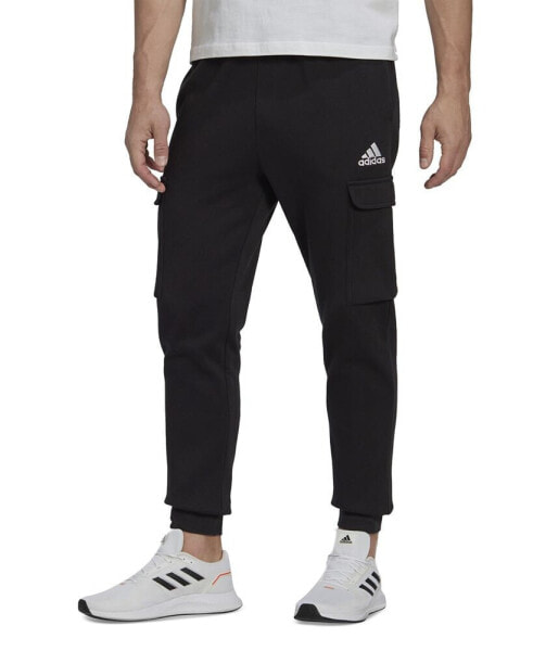 Men's Essentials Regular Tapered-Fit Fleece Cargo Joggers