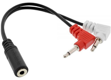 InLine Audio Plane headphone adpter cable - 2x 3.5mm M to 3.5mm F 3pin - 0.15m