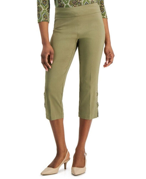 Petite Side-Lace-Up Capri Pants, Created for Macy's