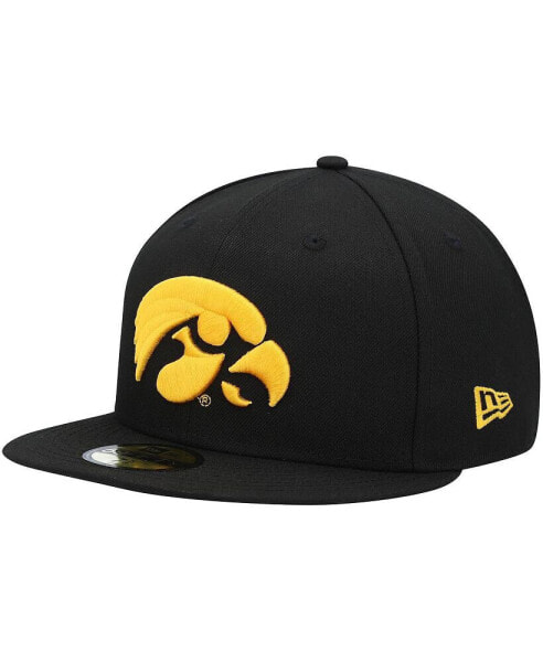 Men's Black Iowa Hawkeyes Primary Team Logo Basic 59FIFTY Fitted Hat