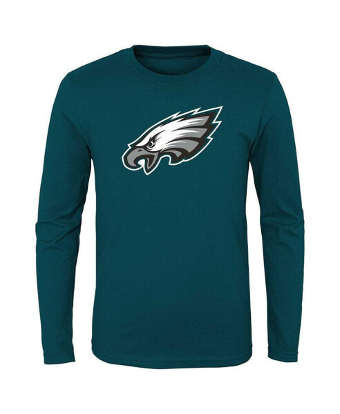 Big Boys and Girls Midnight Green Philadelphia Eagles Primary Logo Long Sleeve T-shirt