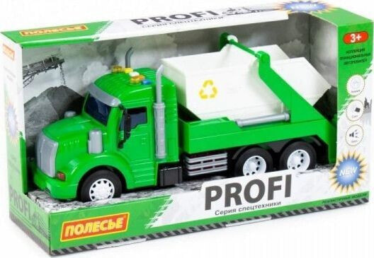 Polesie Polesie 86259 "Profi' samochód z napędem, zielony do przewozu kontenerów, światło, dźwięk w pudełku