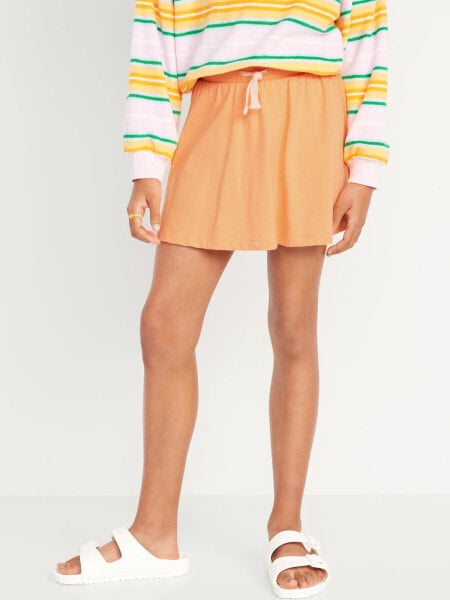 Loop-Terry Drawstring Skort for Girls