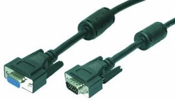 LogiLink 5m VGA - 5 m - VGA (D-Sub) - VGA (D-Sub) - Black - Male/Female - RoHS