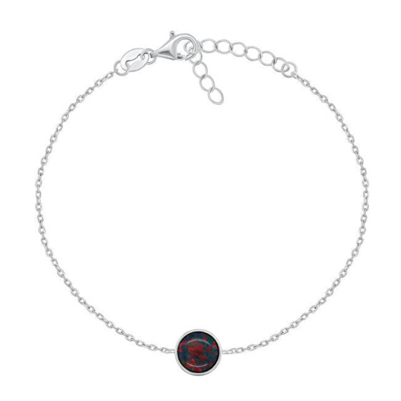 Silver bracelet with synthetic opal BRC124WBC