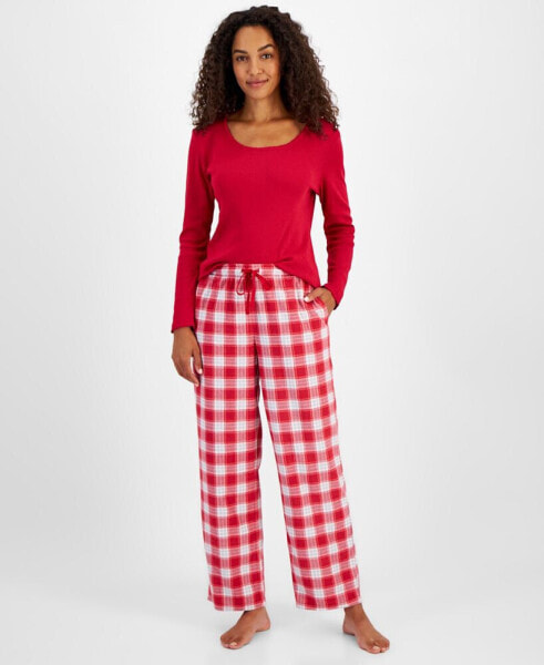 Women's Printed Fleece Pajama Pants, Created for Macy's