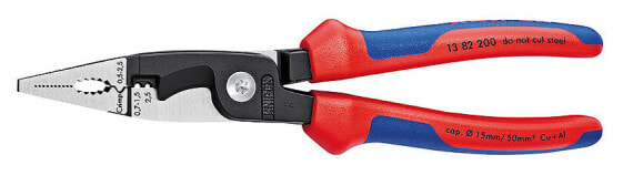 KNIPEX 13 82 200 - Needle-nose pliers - Steel - Plastic - Blue - Red - 200 mm - 280 g