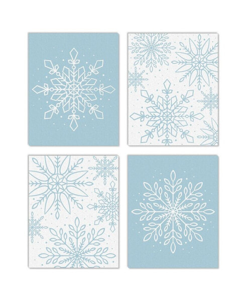 Winter Wonderland - Unframed Linen Paper Wall Art - Set of 4 Artisms - 8 x 10 in