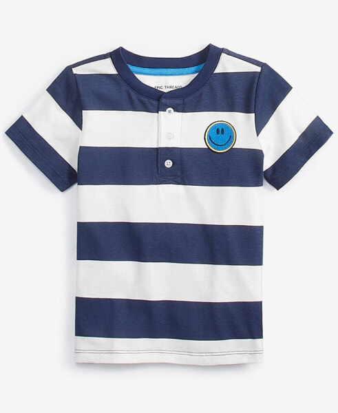 Toddler Boys Classic Rugby Striped Henley T-Shirt, Created for Macy's