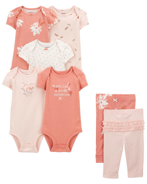 Baby 7-Piece Floral Bodysuits & Leggings Set 9M