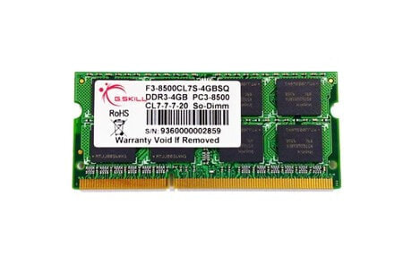 G.Skill 4GB DDR3 204-pin SO-DIMM - 4 GB - 1 x 4 GB - DDR3 - 1066 MHz - 204-pin SO-DIMM