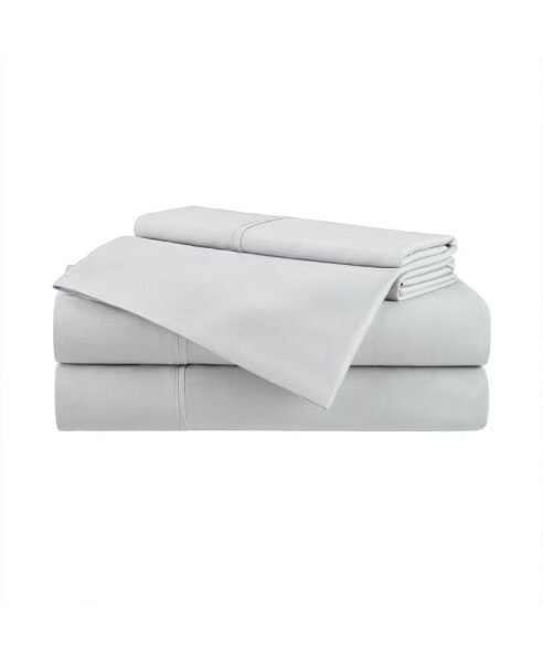 Eucalyptus Tencel Queen Sheet Set, 1 Flat Sheet, 1 Fitted Sheet, 2 Pillowcases, Ultra Soft Fabric, Breathable and Cooling, Eco-Friendly