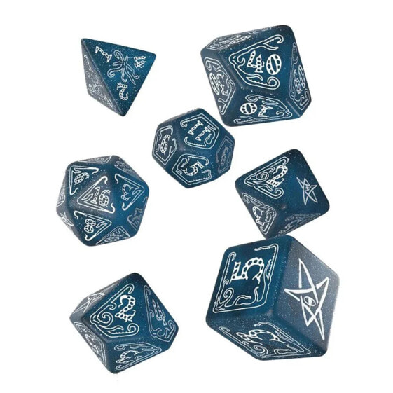 Q WORKSHOP Call Of Cthulhu Dice Set Abyssal & White 7 Units Board Game