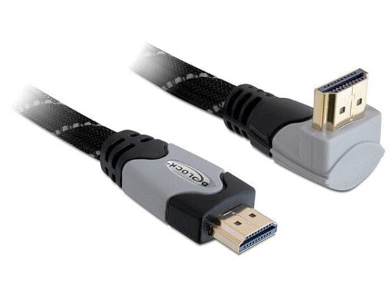 Кабель HDMI высокой скорости 2m Delock 1.4 2 м HDMI Тип A (Стандарт) 4096 x 2160 пикселей 3D Черный Серый
