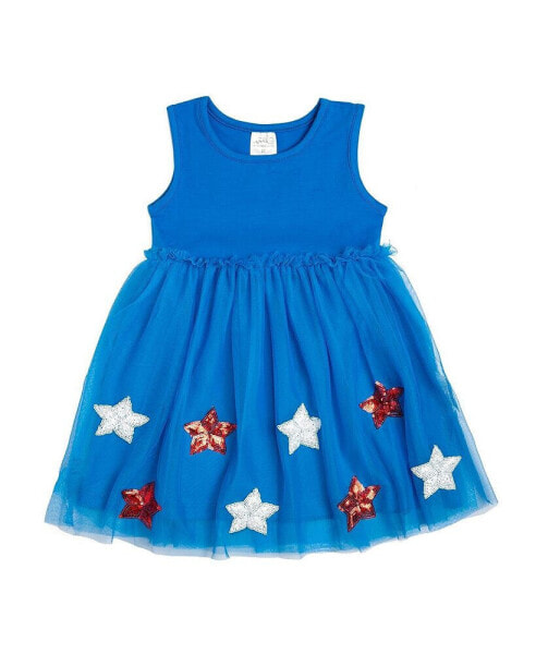 Toddler Little and Big Girls Patriotic Star Tank Tutu Dress