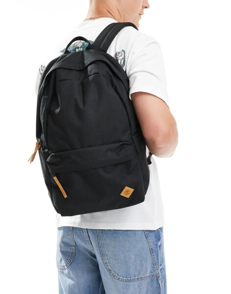 Timberland zip pocket logo backpack in black