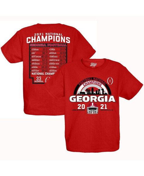 Big Boys Red Georgia Bulldogs College Football Playoff 2021 National Champions Schedule T-shirt