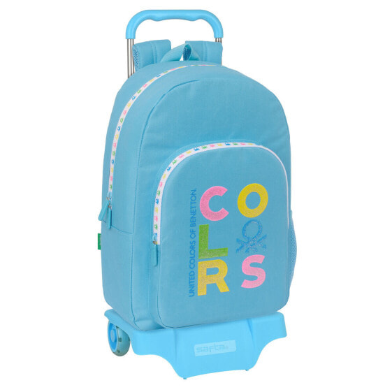 Школьный рюкзак с колесиками Benetton Spring Небесный синий 30 x 46 x 14 cm