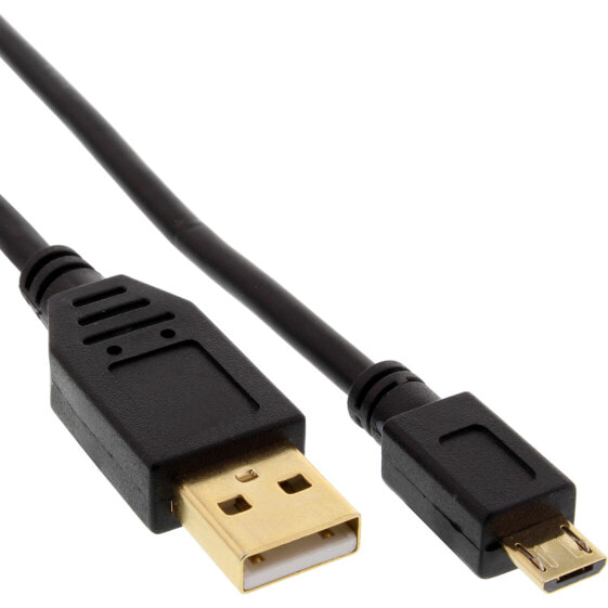 InLine Micro USB 2.0 Cable USB Type A male / Micro-B male - black - 3m