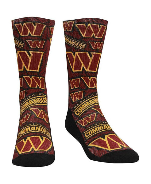 Youth Boys and Girls Socks Black Washington Commanders Logo Sketch Crew Socks