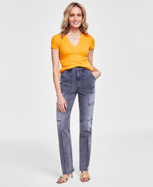 Women's Straight Cargo Jeans, Created for Macy's