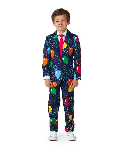 Little Boys Confetti Balloons Button Closure Suit Set