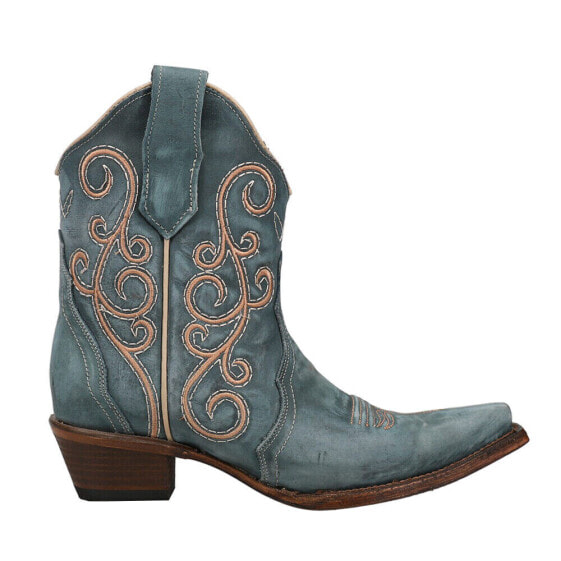 Circle G by Corral Ld Distressed Triad Snip Toe Cowboy Booties Womens Blue Casua