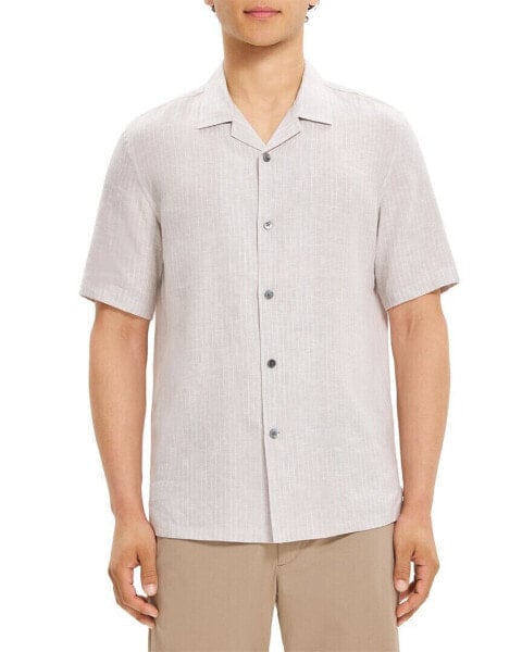 Theory Daze Linen-Blend Shirt Men's Grey L