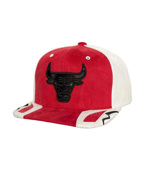 Mitchell Ness Men's White/Red Chicago Bulls Day 6 Snapback Hat