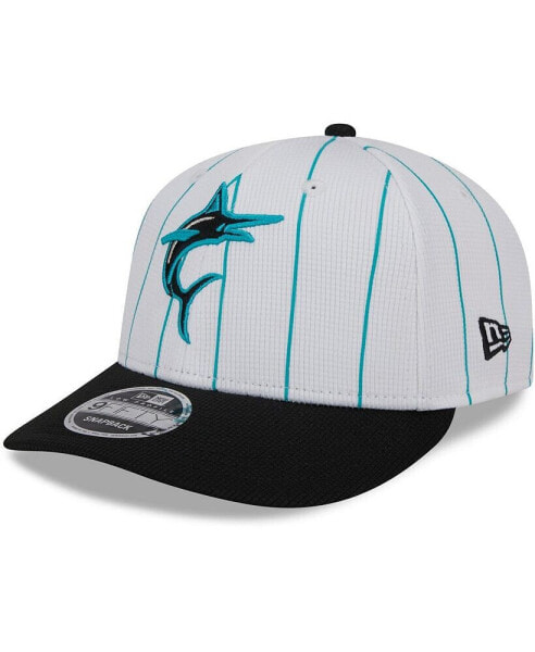 Men's White Miami Marlins 2024 Batting Practice Low Profile 9FIFTY Snapback Hat