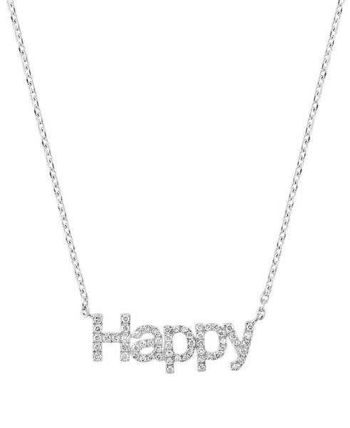 EFFY® Diamond Happy 18" Pendant Necklace (1/5 ct. t.w.) in Sterling Silver