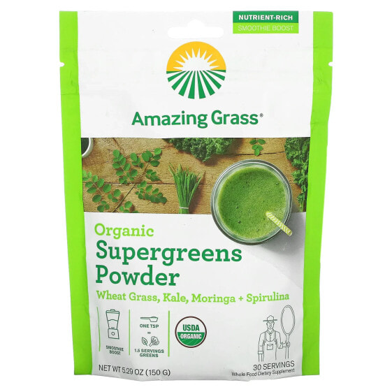 Зеленый порошок органический Amazing Grass Supergreens 150 г