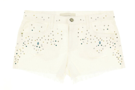 Joe's Vintage Reserve 1971 White Denim Shorts Distressed And Embellished Size 28