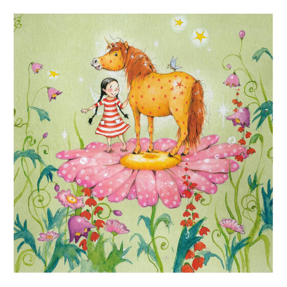 Находка для детской комнаты настенный декор Bilderwelten Зачарованная пони на цветке
