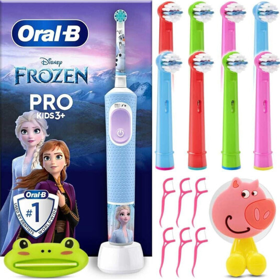 Szczoteczka Oral-B Vitality Pro 103 Frozen + 8 x Końcówka + Wyciskacz do past + Uchwyt na końcówkę Frozen