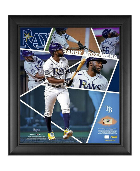 Randy Arozarena Tampa Bay Rays Framed 15" x 17" Impact Player Collage with a Piece of Game-Used Baseball