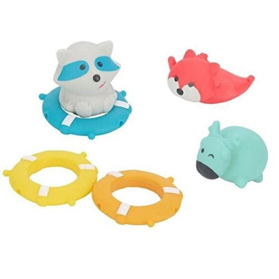 Игрушка для ванной - badabulle - Набор цветных резиновых игрушек-пищалок из 3 штук. Возраст от 12 месяцев