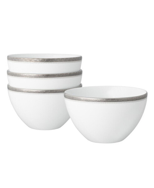 Charlotta Platinum 4 Piece 6" Cereal Bowls Set, 29 oz, Service for 4